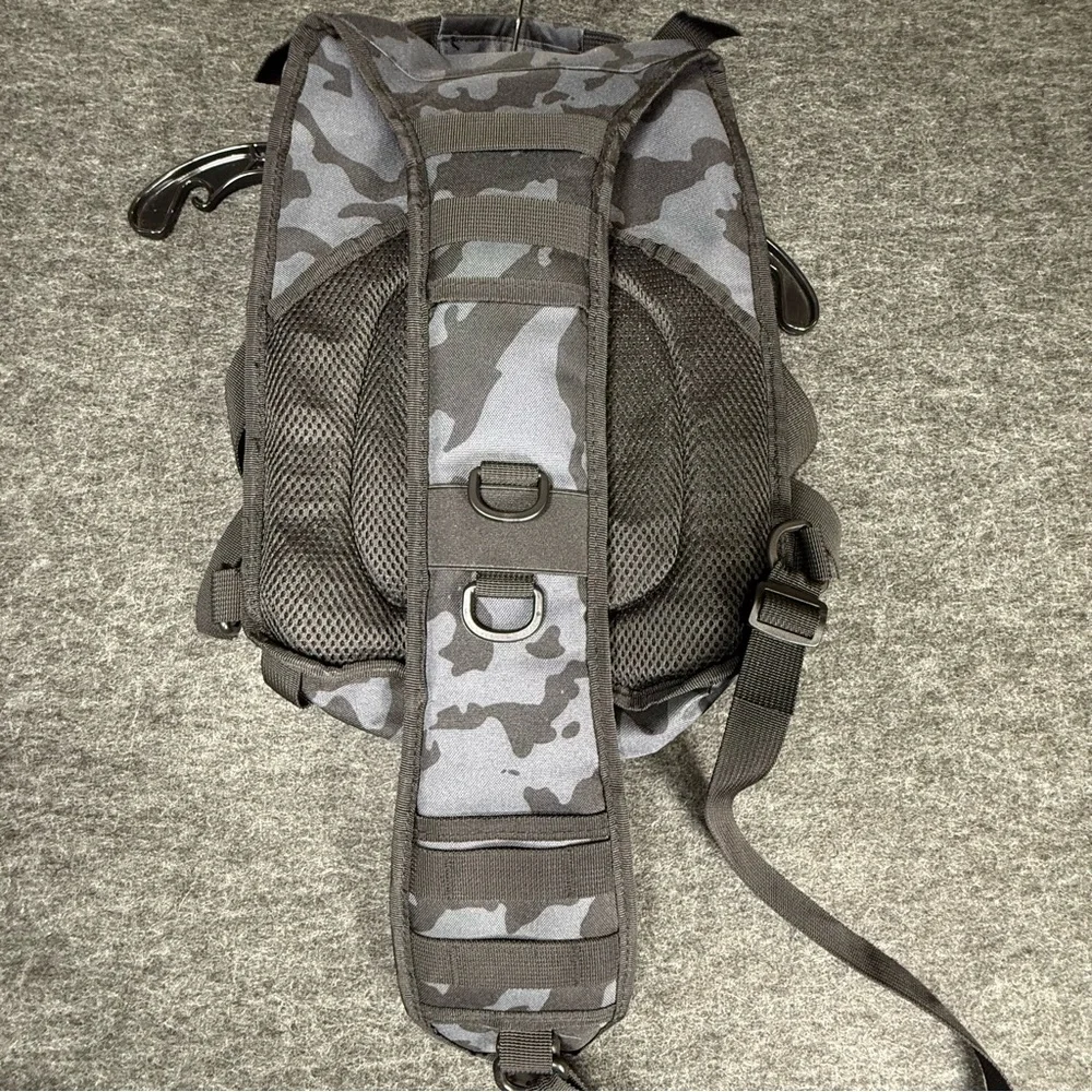 Tactical Sling Backpack Night Camo MOLLE Military EDC Shoulder‎ Bag Grey Black